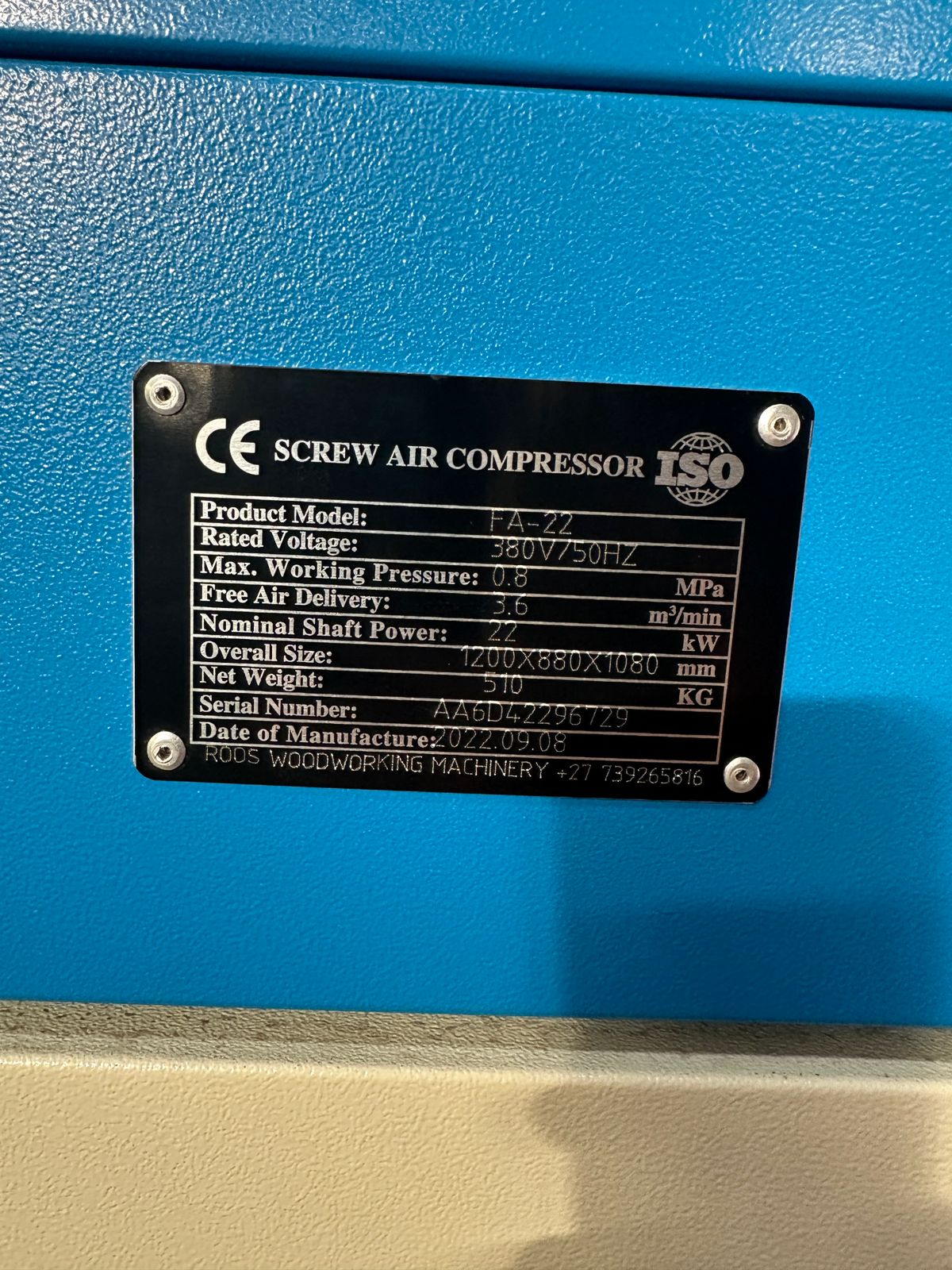 22kw Screw compressor - Image 6